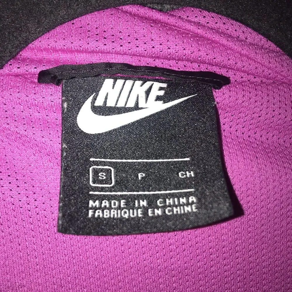 Nike Vtg Hike Man Hood Windbreaker Small‎ Retro Jacket Red Blue Pink Colorblock - Picture 3 of 12